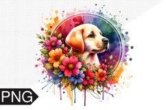 Dog Flowers Sublimation - Dog Clipart PNG Design Product Image 1