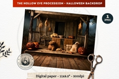 Gothic Halloween background - Hollow Eve Procession Backdrop Product Image 1