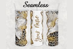 Gray Cheetah Gold Agate 20 oz sublimation design tumbler Product Image 1