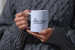 “Boo-tiful Inside and Out Ghost with Flower Bouquet SVG Product Image 3