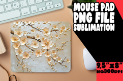 WHIMSICAL MOUSE PAD PNG DESIGN, 3D Flower Product Image 1