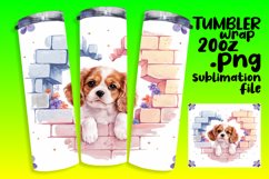 Bright 20oz Tumbler Wrap Design , Cute Dog Product Image 1