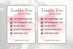 Printable Tumbler Care Instructions Card - Glitter Pink Product Image 3