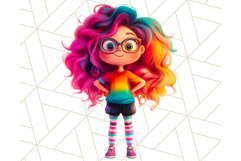 Cute Girl Clipart PNG, Playful Character Illustration Product Image 3