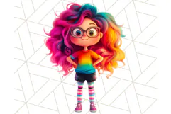 Cute Girl Clipart PNG, Playful Character Illustration Product Image 3