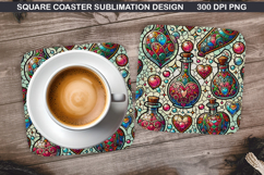 Christmas Coaster Sublimation, Christmas Coaster PNG Design Product Image 1