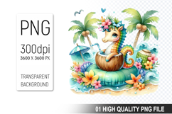 Summer Animals Clipart PNG Bundle, Tropical Summer Animals Product Image 10