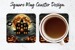 Halloween House Mug coaster | Coaster | Sublimation Design Product Image 1