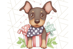 Patriotic Dogs Clipart, Cute 4th of July Puppies PNG Product Image 4