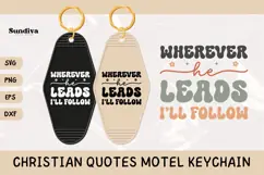 Christian Quote Motel Keychain SVG | Wherever He Leads Product Image 1