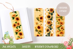 Sunflowers Bookmark Designs, Yellow Flowers Bookmark Product Image 1