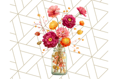 Fall Mason Jar Flowers PNG Clipart Product Image 3