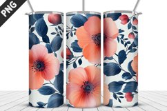 Flowers Tumbler Wrap | Sublimation Design | Tumbler PNG Product Image 1