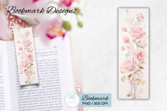 Shabby Chic Pastel Rose Bookmark Sublimation PNG Product Image 1