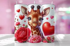 Valentine&#039;s Day Giraffe Tumbler Wrap Sublimation Design Product Image 1
