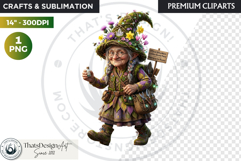 Spring Blossom Gnomes Cliparts Fantasy graphics scrapbooking Product Image 1