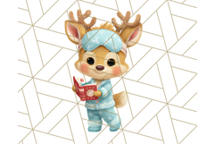 Santa’s Pajama Day Clipart, Cute Christmas Bedtime PNG Product Image 3