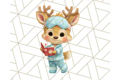 Santa’s Pajama Day Clipart, Cute Christmas Bedtime PNG Product Image 3