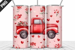 Truck With Hearts Tumbler Wrap| Valentine's Day Tumbler Wrap Product Image 3