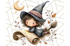 Spooky Little Witches Halloween Clipart PNG Product Image 3