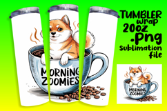 STYLISH 20oz Sublimation Design , Coffee Dog Product Image 1