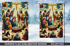 Garden Flag Sublimation| Christmas Garden Flag PNG Design Product Image 1