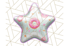 Cute Puffy Star Clipart PNG, 3D Glossy Pastel Stars Clip Art Product Image 3