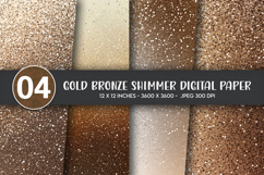 Gold Bronze Shimmer Digital Paper Product Image 1
