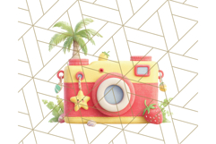 Strawberry Red Lemon Yellow Summer Clipart PNG, Summer Icons Product Image 3