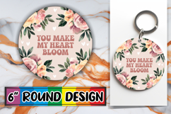 Luminous Keychain Round PNG, Flower Quote Product Image 1