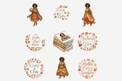 Hello Autumn Watercolor Clipart Bundle, Fall Pumpkin Leaves Product Image 8