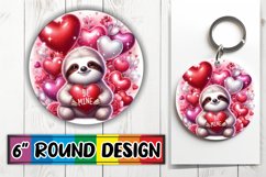 Joyful Round Coaster Sublimation, Valentines Product Image 1