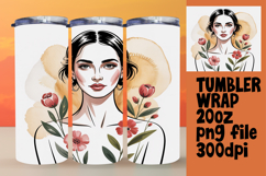 Bright 20oz Tumbler Wrap Design , Beauty Woman Product Image 1