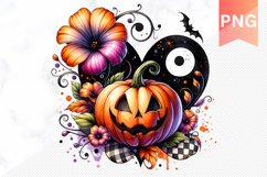 Flowers Halloween Sublimation - Flowers Clipart PNG Design Product Image 1