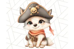Cartoon Pirate Kids and Animals PNG Clipart for Fun Designs Product Image 3