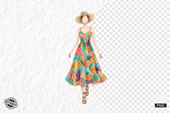 Fashionable Summer Girl Clipart Product Image 1
