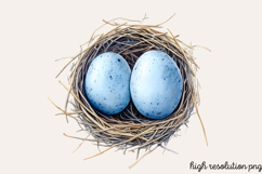 Baby Blue Easter Watercolor Clipart PNG Product Image 1