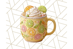 Pastel Coffee Mug Clipart PNG, Latte Iced Coffee Tea Cups Product Image 3