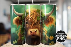 St Patrick&#039;s Highland Cow Tumbler - Highland Cow Tumbler Product Image 1