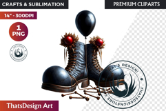Halloween Character Boots - Spooky Gothic Clipart PNG Product Image 1
