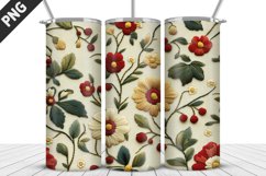 3D Flowers Tumbler Wrap | Sublimation Design | Tumble PNG Product Image 2