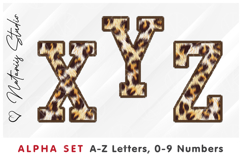 Leopard Print Alpha Set. Letters Numbers Clipart. Product Image 5