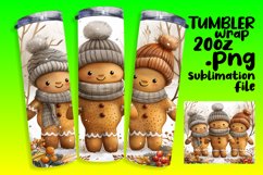 Winter Tumbler Wrap 20oz Gingerbread Man Pattern Product Image 1