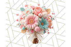 Pastel Flower Bouquet PNG Clipart, Elegant Floral Art Product Image 3