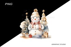 Gold Snowman Clipart, Gold Chistmas Tree Clipart Product Image 1