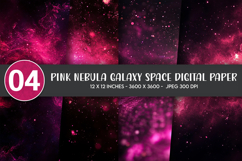Pink Nebula Galaxy Space Digital Paper Product Image 1