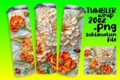 Whimsical 3D Flower Pattern Tumbler Wrap 20oz Product Image 1
