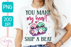 Cute Valentine's day PNG sublimation, You make my heart PNG Product Image 3