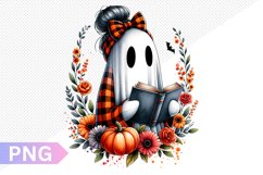 Halloween Ghost And Books Sublimation - Clipart PNG Design Product Image 1