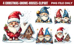 Christmas Gnome Houses Clipart Product Image 1